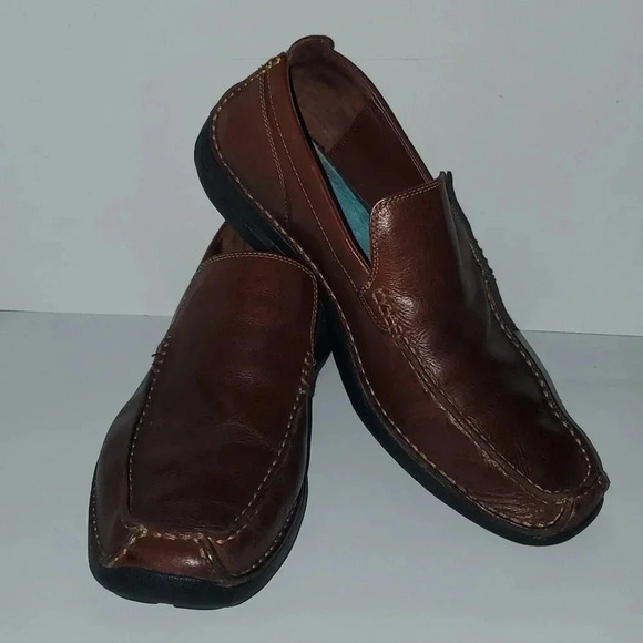 Cole Haan Nike Air Brown Leather Slip On Loafers Men's Size 10 - Picture 1 of 15